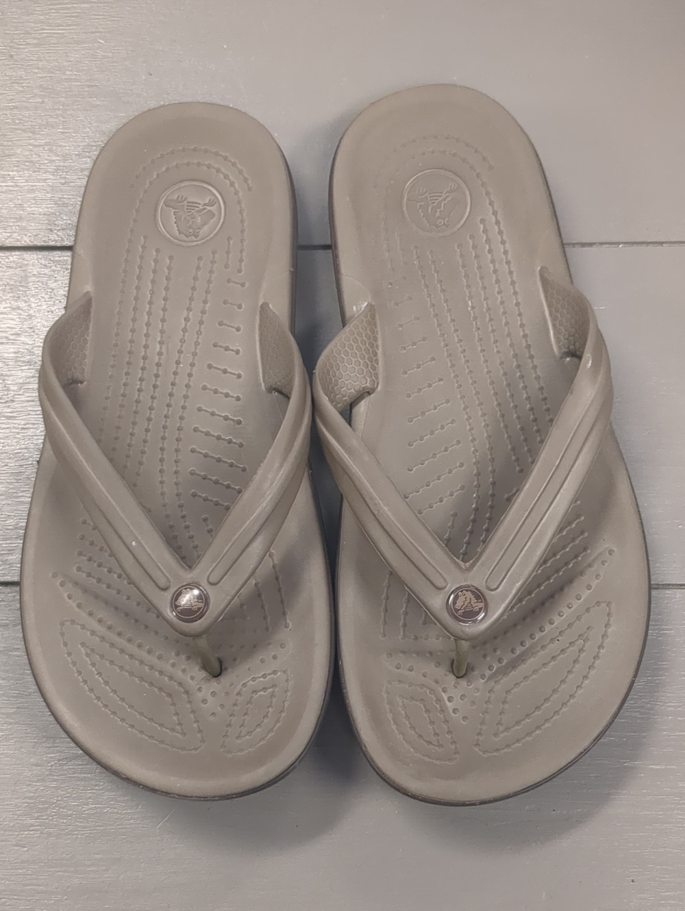 CROCS Women's Taupe Flip Flop Sandals